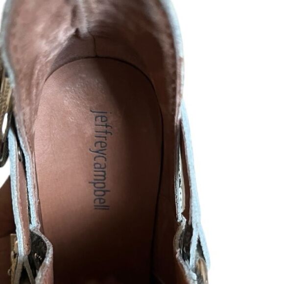 Jeffrey Campbell Calhoun-4 Western Heel bootie Black White Snake Silver Boot - Picture 5 of 10